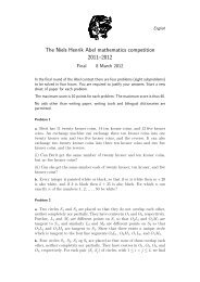 The Niels Henrik Abel mathematics competition 2011â2012