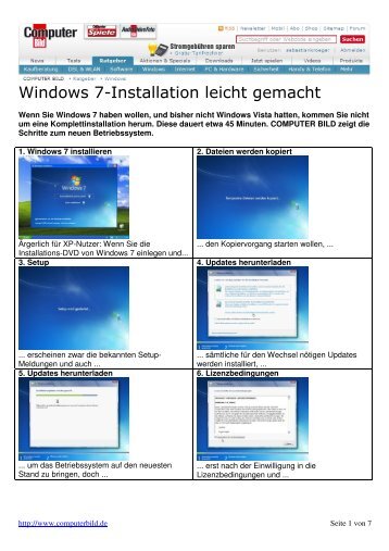 Windows 7-Installation leicht gemacht