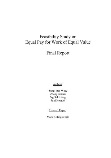 Feasibility Study on Equal Pay for Work of Equal Value Final Report