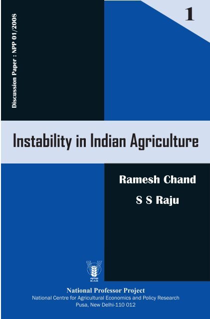 Instability in Indian Agriculture - NCAP