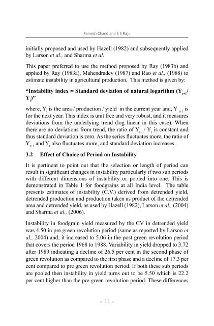 Instability in Indian Agriculture - NCAP