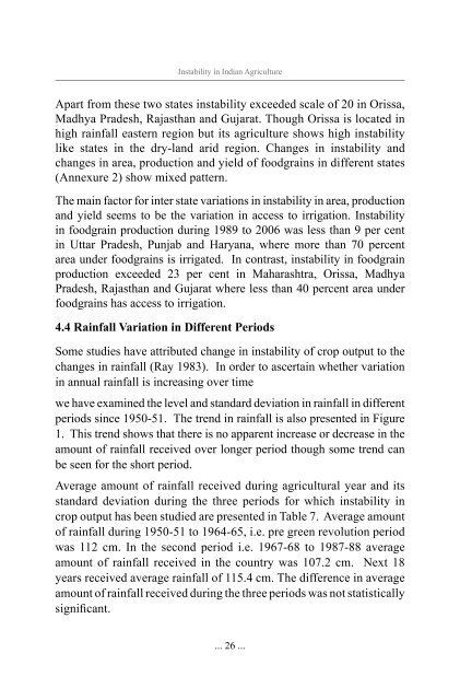Instability in Indian Agriculture - NCAP