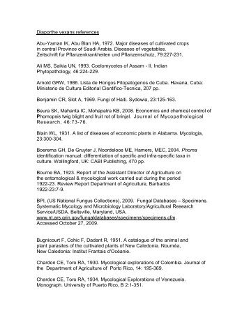 References - Systematic Botany and Mycology Laboratory