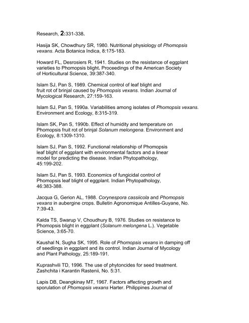 References - Systematic Botany and Mycology Laboratory