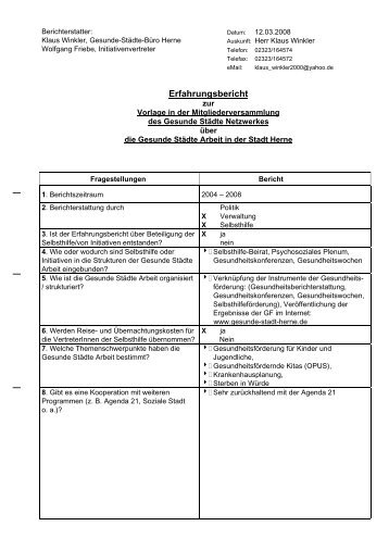 Erfahrungsbericht - Gesundheit in Herne