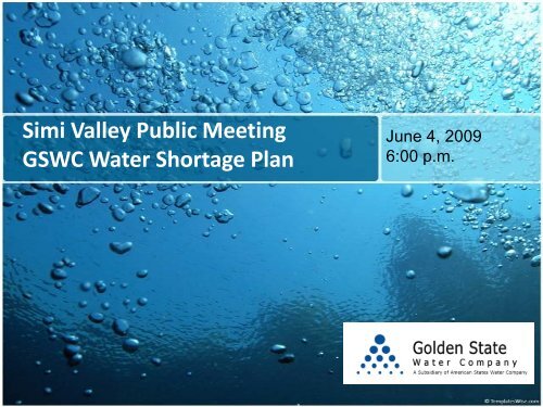 PRESENTATION NAME - Golden State Water Company