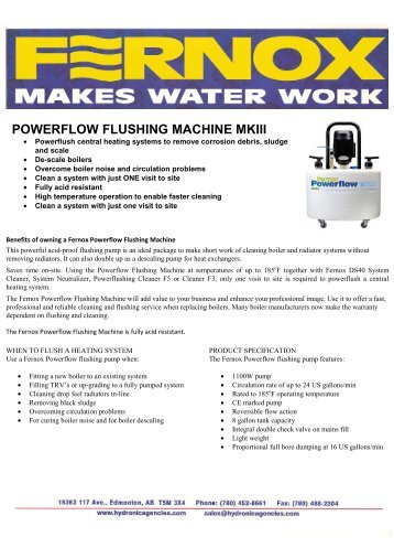 powerflow flushing machine mkiii - Hydronic Agencies Ltd