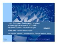 Lean Premixed Technology applied to Demag Delaval Gas Turbines -