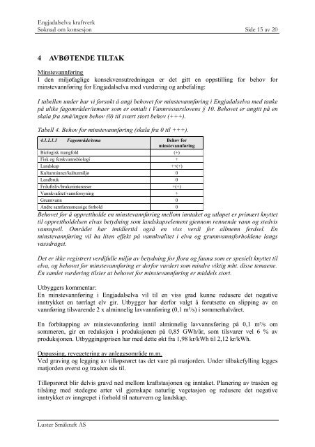 Engjadalselva kraftverk - Luster Energiverk