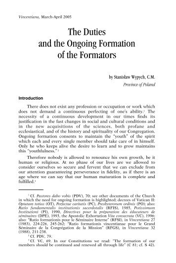 The Duties and the Ongoing Formation of the Formators - CMGlobal