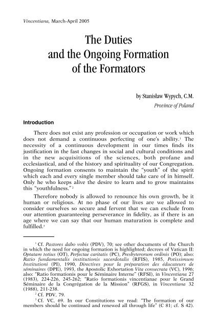 The Duties and the Ongoing Formation of the Formators - CMGlobal