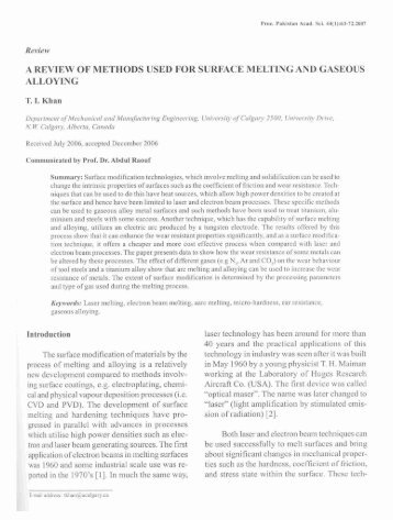 a review of methods used for surface melting and gaseous alloying