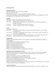 Curriculum Vitae Biographical details Full name and title(s): Prof. dr ...