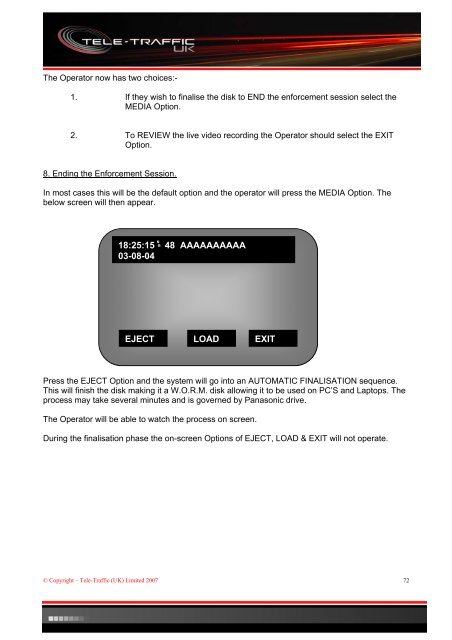 Operations Manual - Tele-Traffic