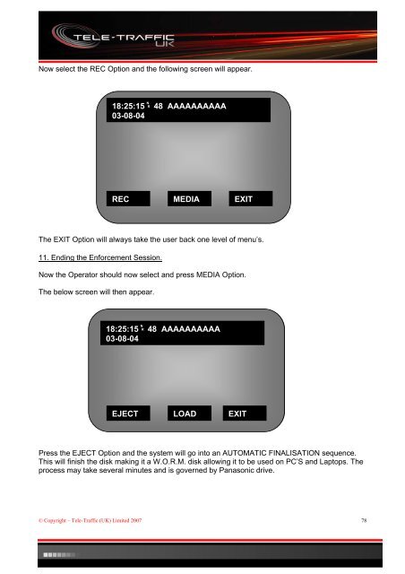 Operations Manual - Tele-Traffic