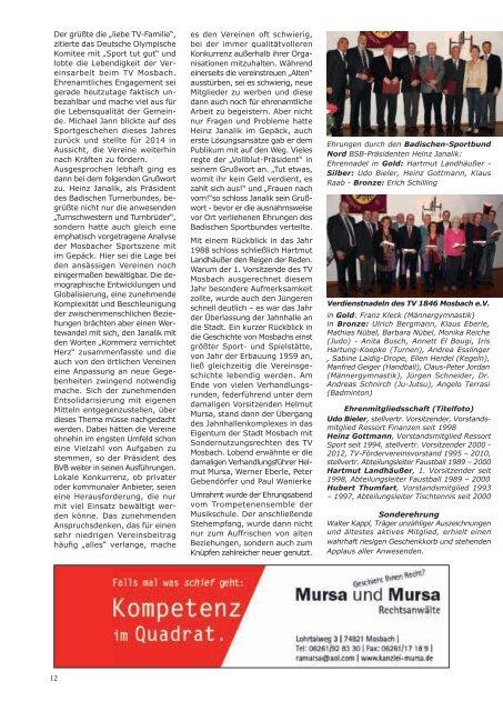 Vereinszeitung Nr. 2 / Dezember 2013 - TV Mosbach