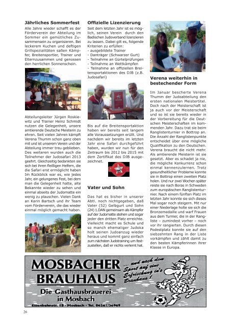 Vereinszeitung Nr. 2 / Dezember 2013 - TV Mosbach