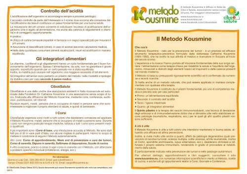 Foglio Sintesi del metodo.pdf - Metodo Kousmine