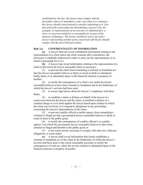 amendments to the Hawaii Rules of Professional Conduct