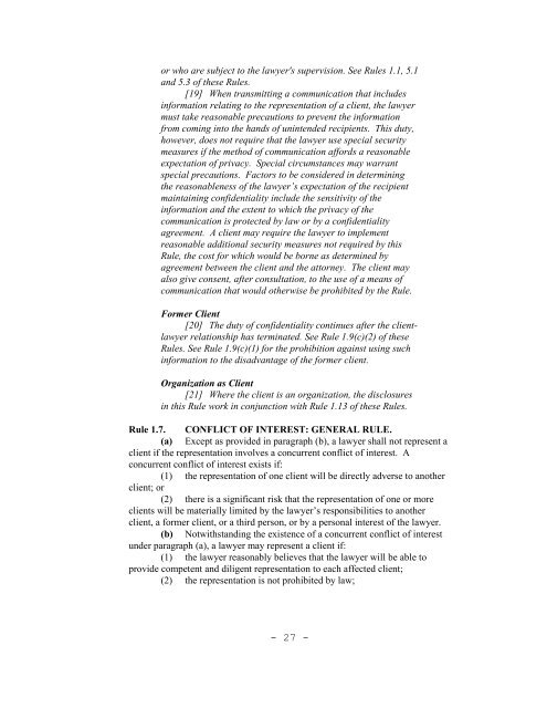 amendments to the Hawaii Rules of Professional Conduct