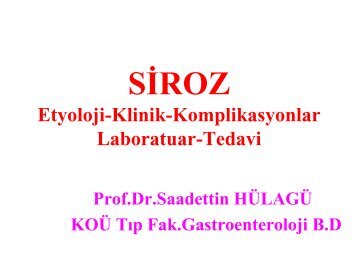 Siroz - Prof. Dr. Sadettin HÃ¼lagÃ¼