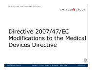 Directive 2007/47/EC Modifications to the Medical ... - LifeSciences BC