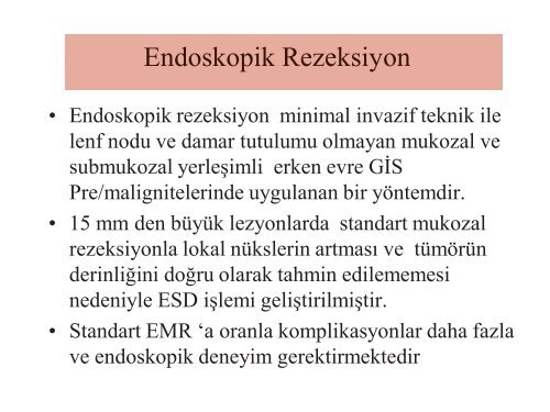 Submukozal Lezyonlarda Endoskopik Tedavi - Prof. Dr. Sadettin ...