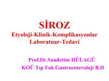 Siroz - Prof. Dr. Sadettin HÃ¼lagÃ¼