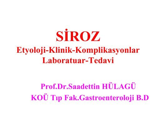 Siroz - Prof. Dr. Sadettin HÃ¼lagÃ¼