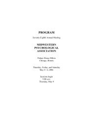PROGRAM - Midwestern Psychological Association