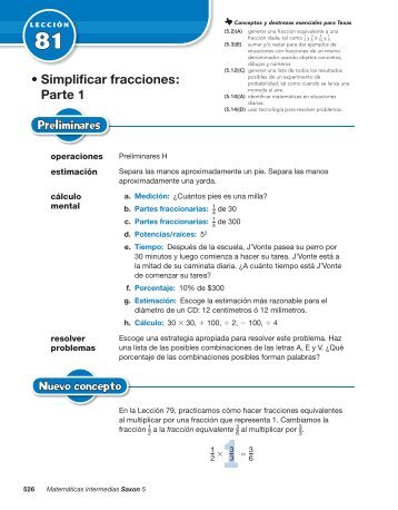 â¢ Simplificar fracciones: Parte 1 - Sharyland ISD