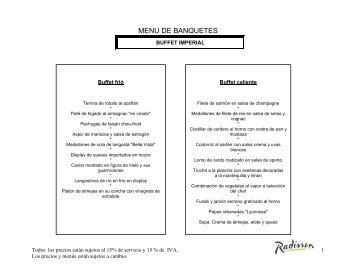 MENU DE BANQUTES