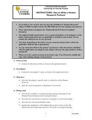 How to Write a Human Research Protocol - University of Central ...