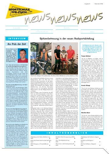 Spitzenbetreuung in der neuen Radsportabteilung - Sportschule ...