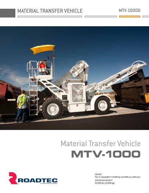 MTV-1000: At a Glance - Roadtec, Inc.