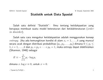 Statistik untuk Data Spasial