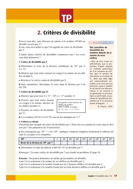 1. DivisibilitÃ© dans - Didier