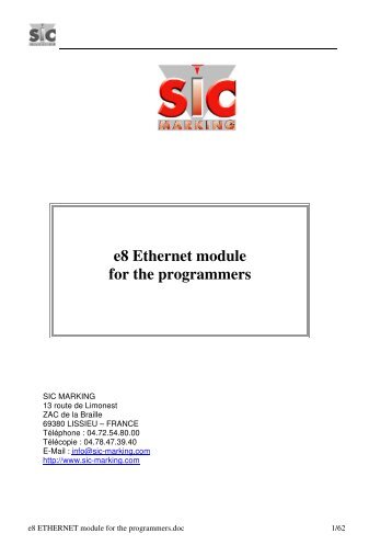 e8 Ethernet module for the programmers - SIC-Venim s.r.o.