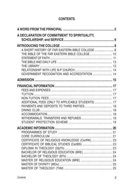 Prospectus - Far Eastern Bible College