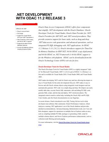 ODAC 11.2 Release 3 - Oracle