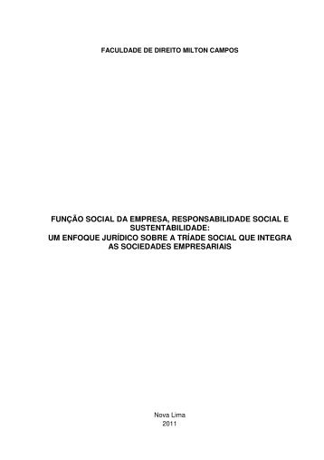 FUNÃÃO SOCIAL DA EMPRESA ... - Milton Campos