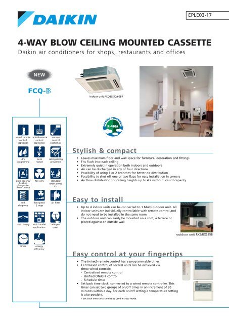 Fcq B 4 Way Blow Ceiling Mounted Cassette