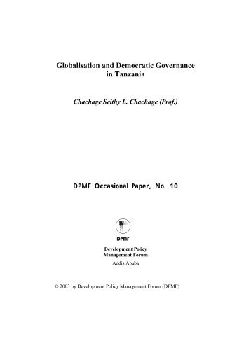 Globalisation and Democratic Governance in Tanzania - DPMF.org