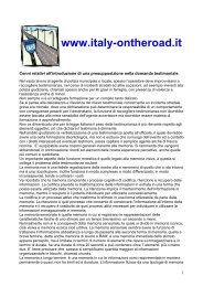 Presupposizione nella testimonianza incidente ... - Italy on the road