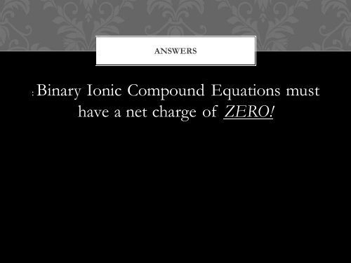 Binary Compounds