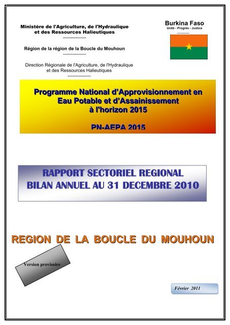Rapport bilan annuel Boucle du Mouhoun - Portail du secteur de l ...