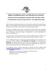 Appel Ã  Candidature pour une Allocation de recherche - UMR-GAEL