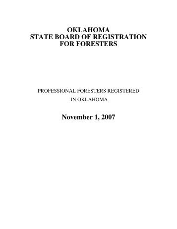 OKLAHOMA STATE BOARD OF REGISTRATION FOR FORESTERS ...