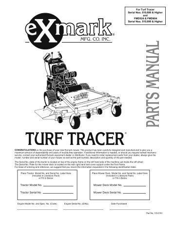 S/N 510000 & Higher Part # 103-9191 - Exmark