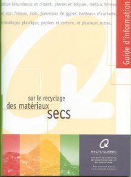 Guide d'information sur le recyclage des matÃ©riaux ... - Recyc-QuÃ©bec